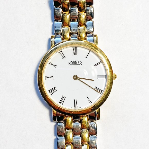Roamer 510957 Gold Plated Quartz 34mm Roman Numeral Watch - Picture 1 of 9